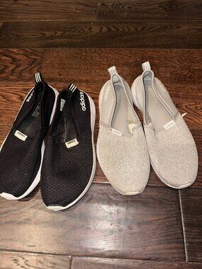 Adidas Neo Women's Slip-On Walking Shoes Sneakers Lot Black Grey